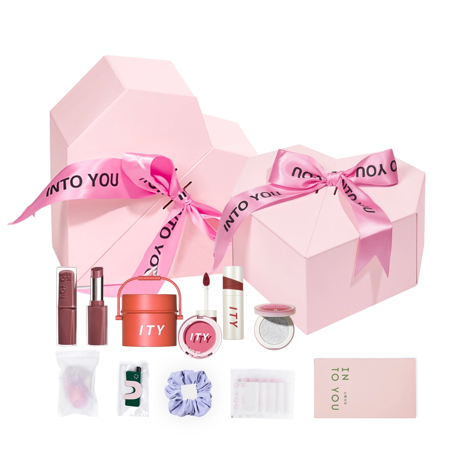 INTO YOU Pink Heart Gift Set 15pcs-INTO YOU Cosmetics