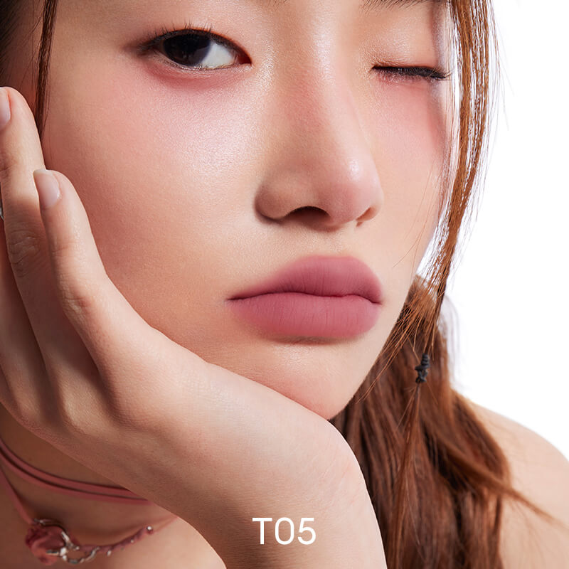INTO YOU Barreled Matte Lip & Cheek Mud With Brush-T01 - Taupe Pink