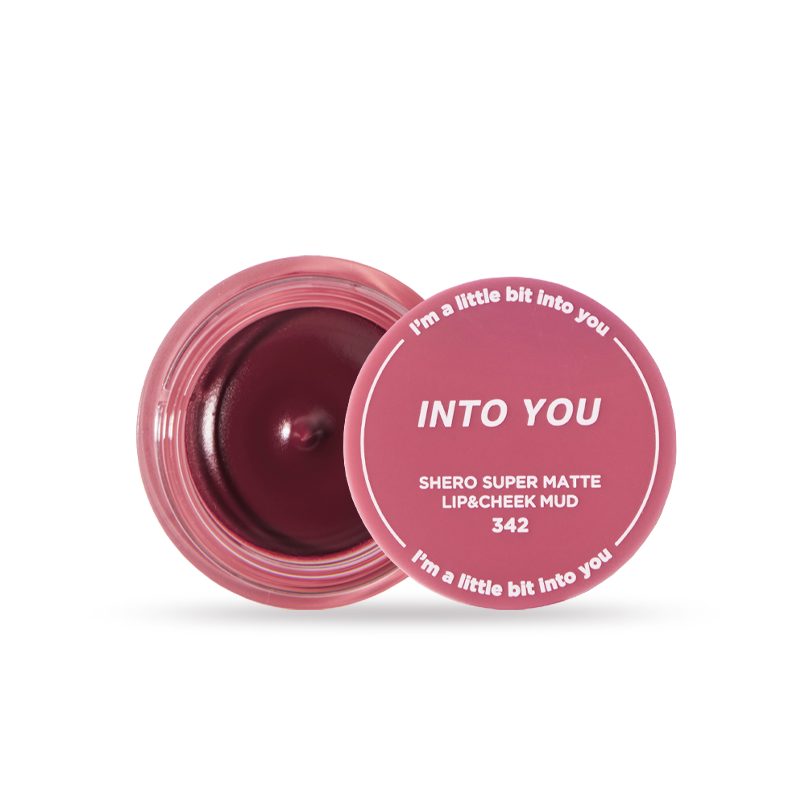 INTO YOU Canned Lip & Cheek Mud With Brush-302-Velvet Red
