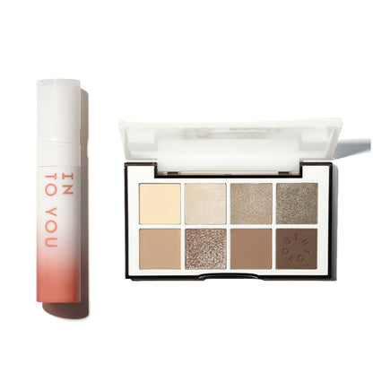 INTO YOU Coco Glow Set - Lip Gloss & Eyeshadow Palette-CC02 (Peach)